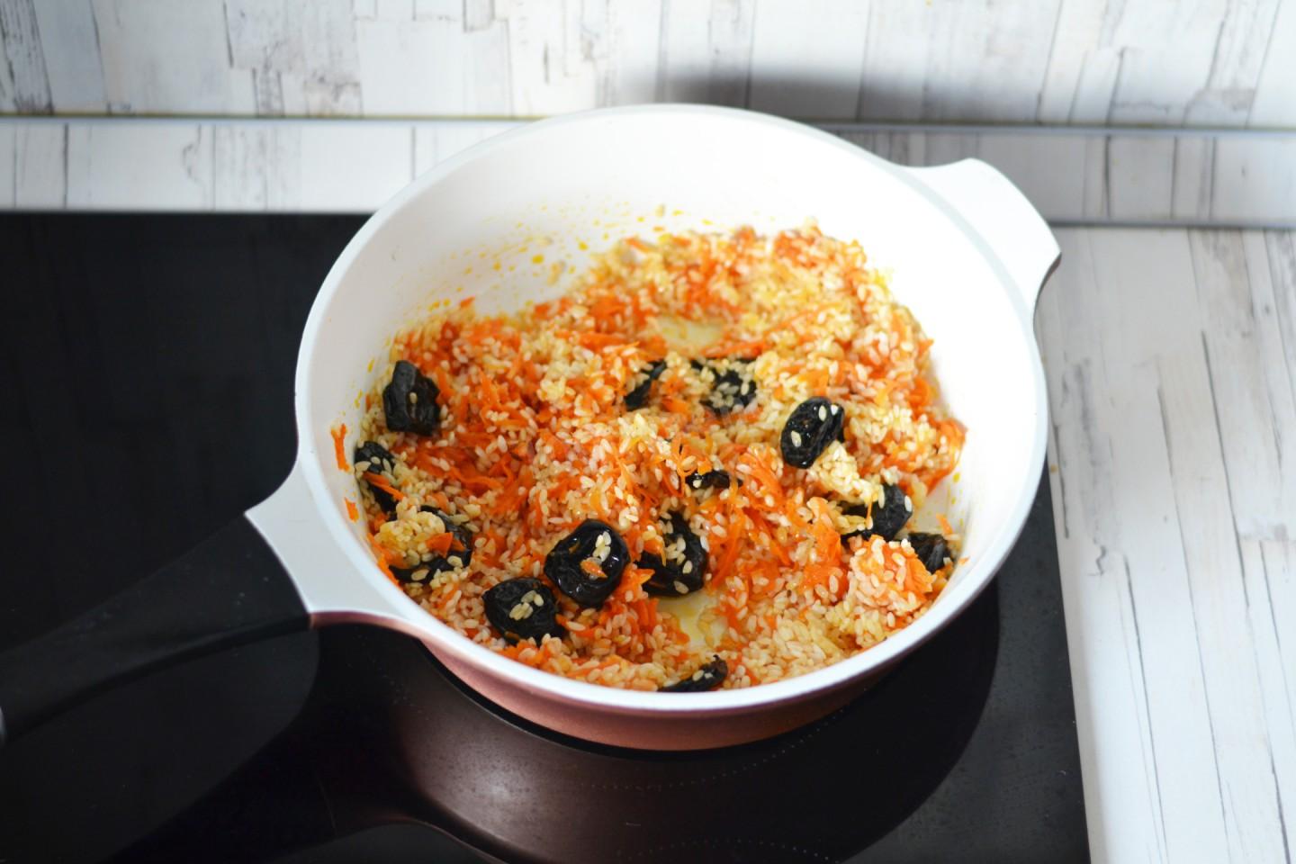 Шаг 9 приготовления Плов постный с овощами и морковью