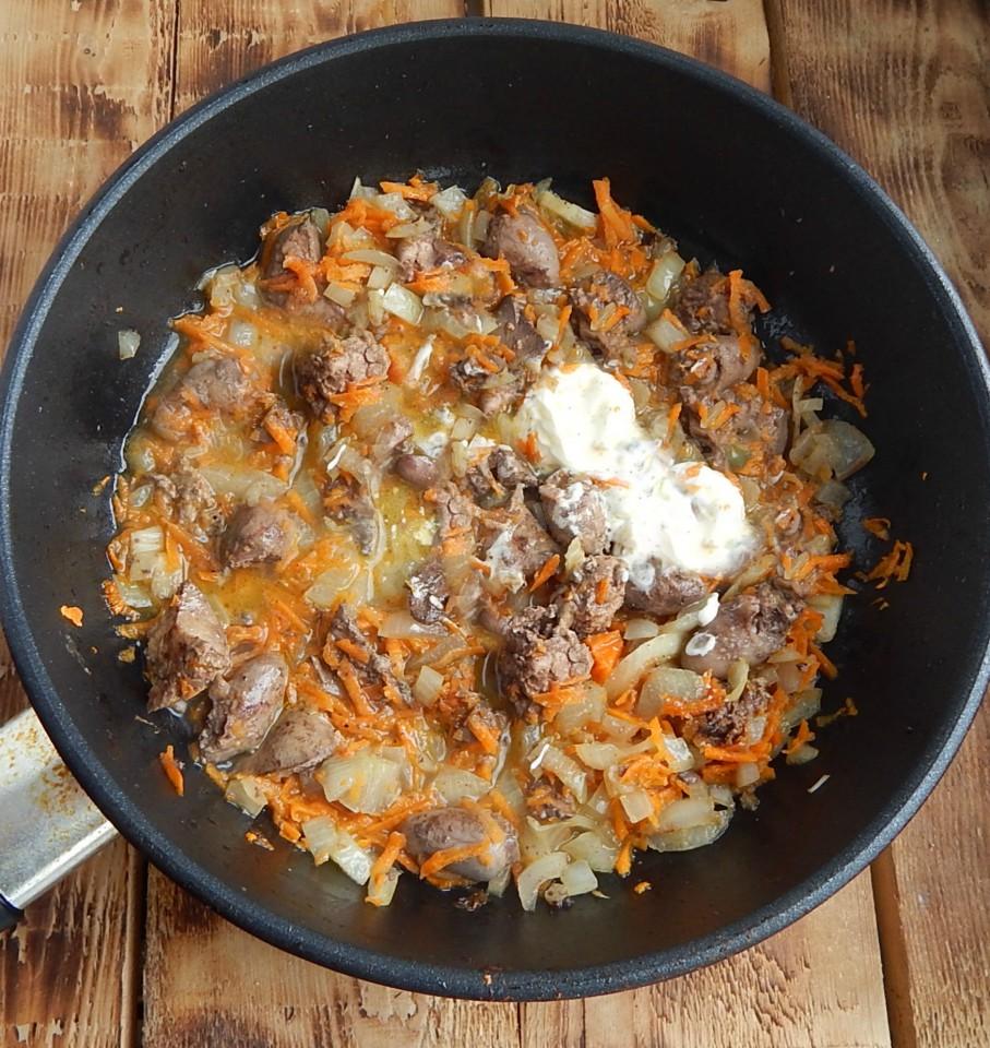 Шаг 7 приготовления Потрошки куриные