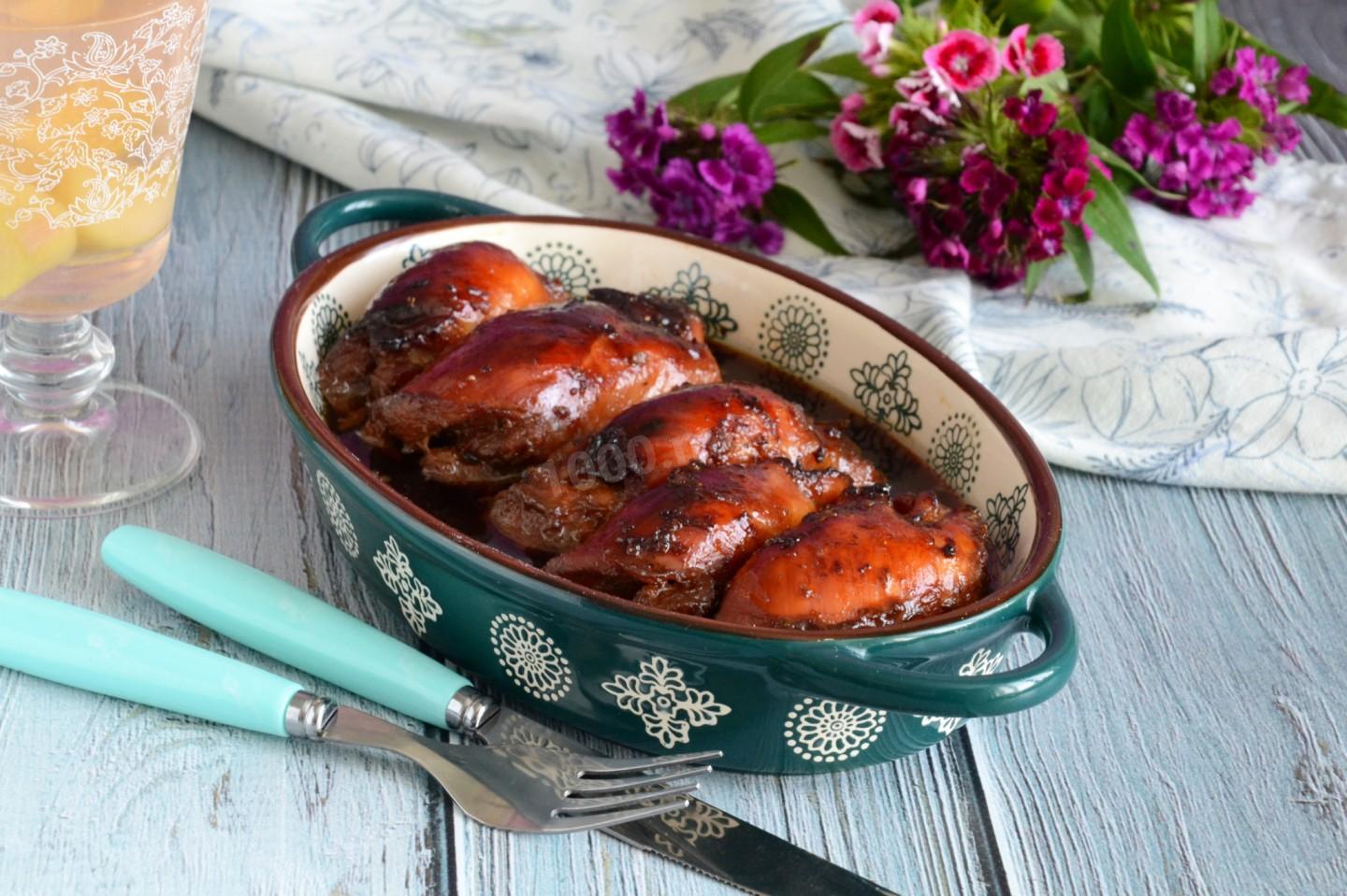Шаг 6 приготовления Куриные бедра без кости в духовке