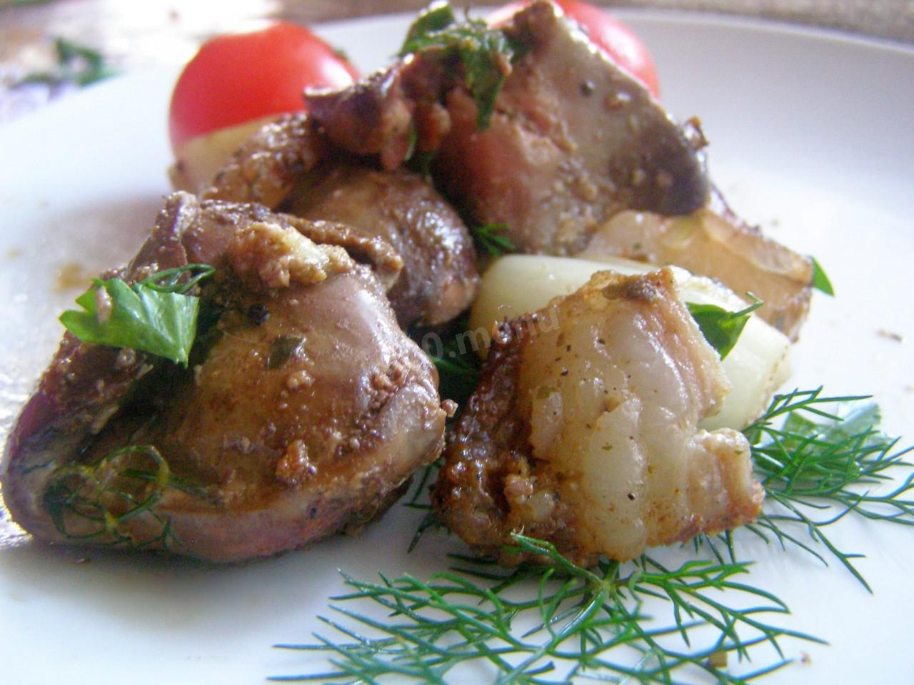 Обложка рецепта Шашлык из куриной печени на мангале