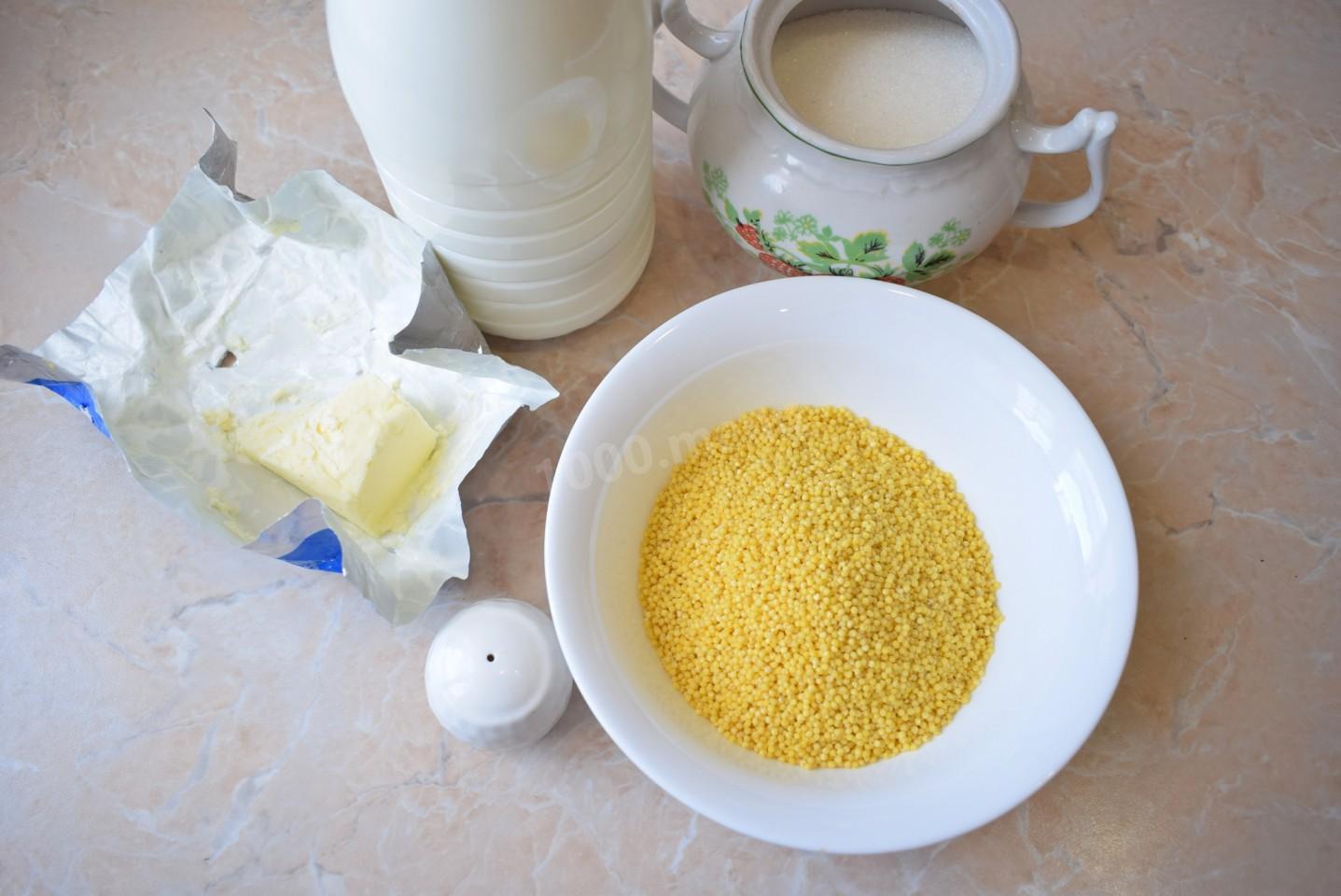 Шаг 1 приготовления Пшенка в мультиварке на молоке