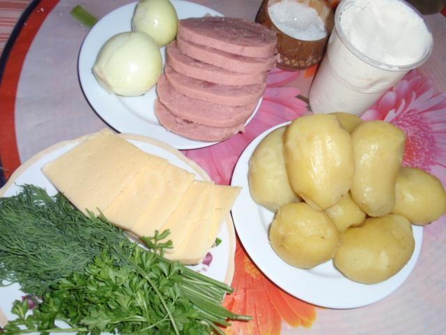 Шаг 1 приготовления Запеченный картофель с ветчиной и сыром