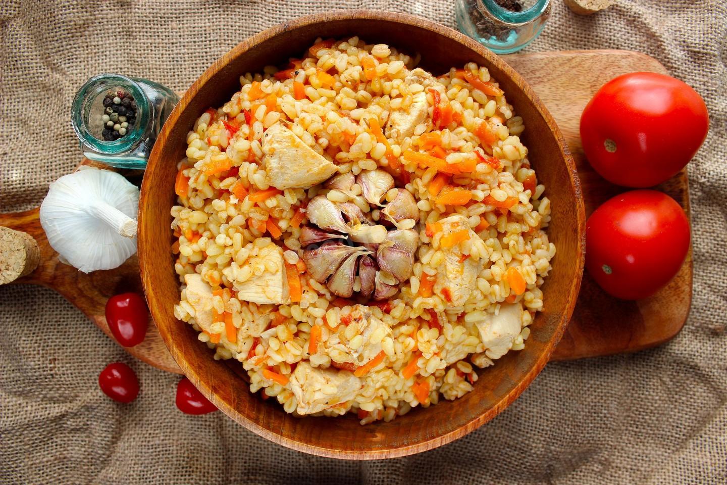 Шаг 13 приготовления Плов из булгура с курицей ПП