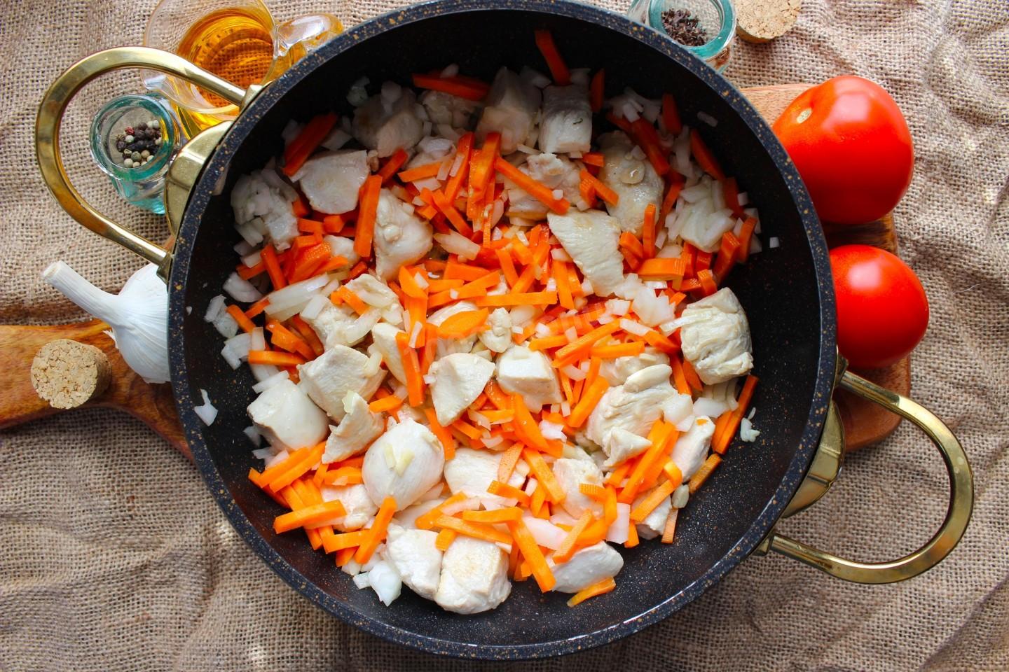 Шаг 7 приготовления Плов из булгура с курицей ПП