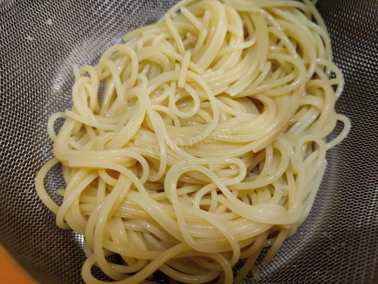 Шаг 8 приготовления Макароны с мидиями