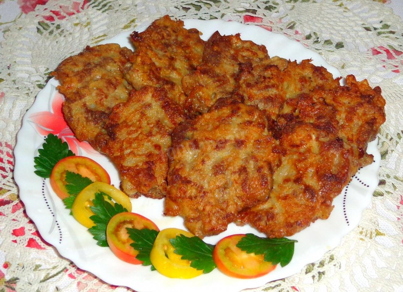 Обложка рецепта Мясные оладьи на сковороде
