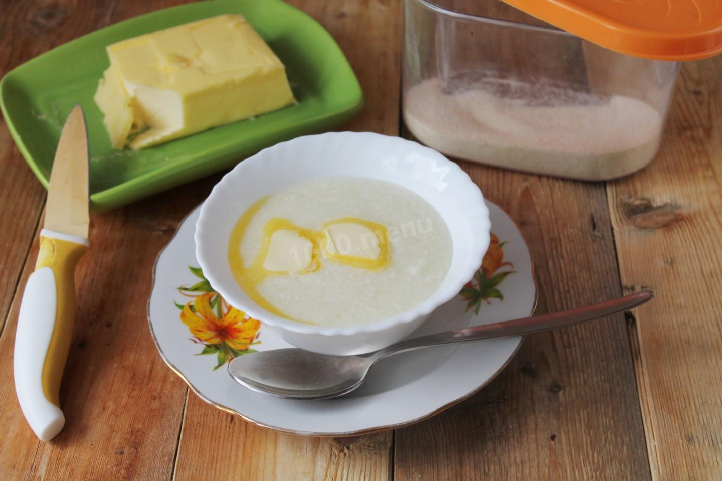 Шаг 5 приготовления Вкусная манная каша на молоке