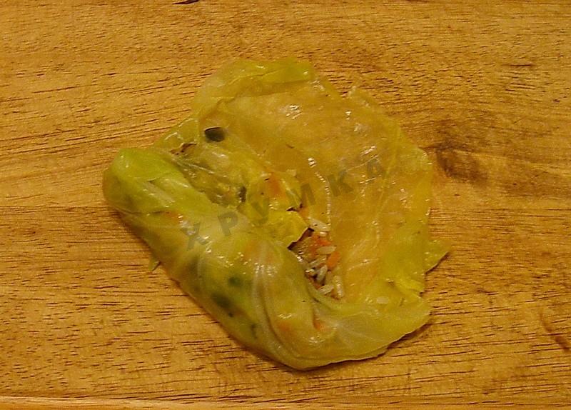 Шаг 12 приготовления Голубцы с грибами и рисом