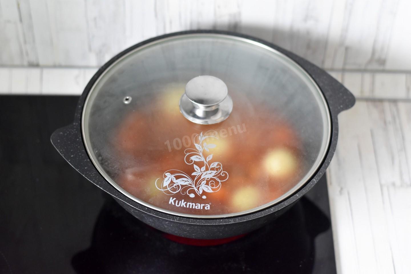 Шаг 11 приготовления Жаркое из говядины в казане на плите
