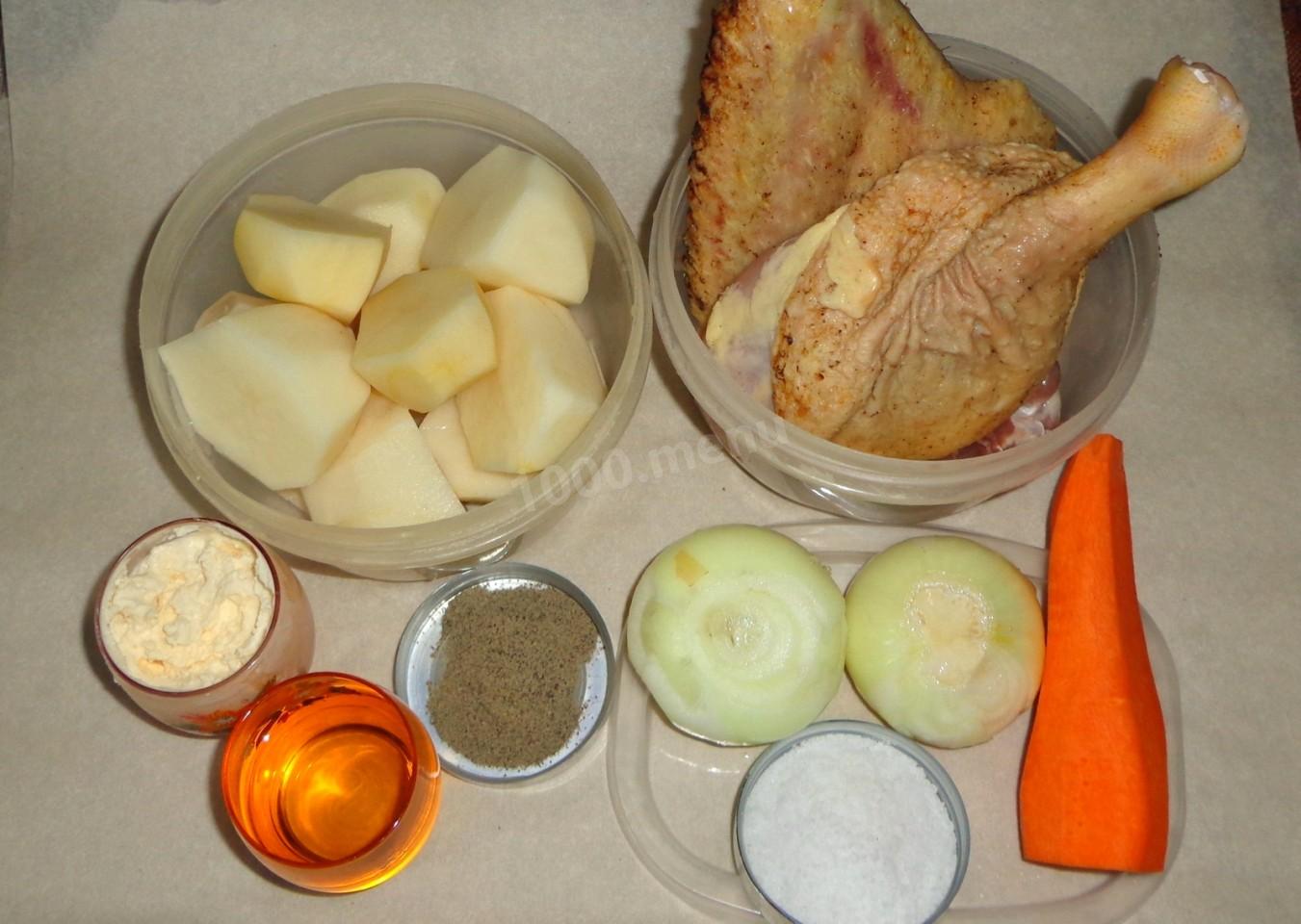 Шаг 1 приготовления Утка тушеная с картошкой