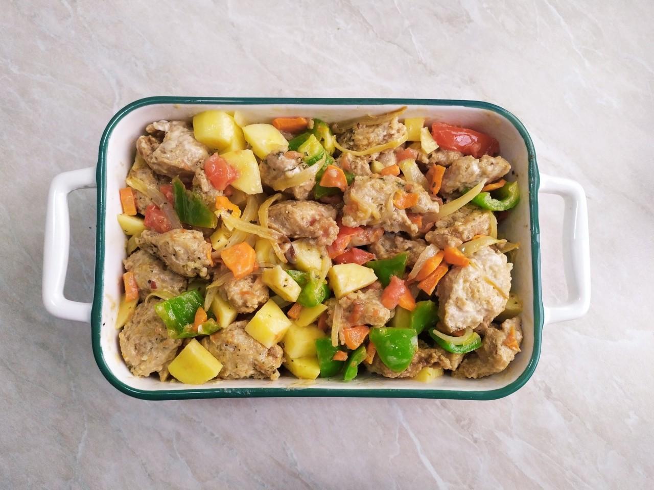 Шаг 8 приготовления Соевое мясо в духовке