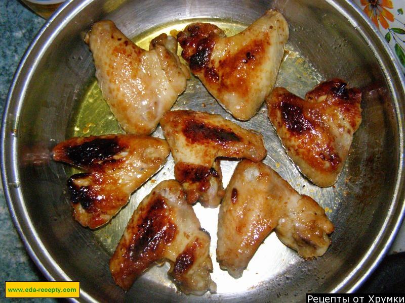 Шаг 6 приготовления Куриные крылышки маринованные жареные