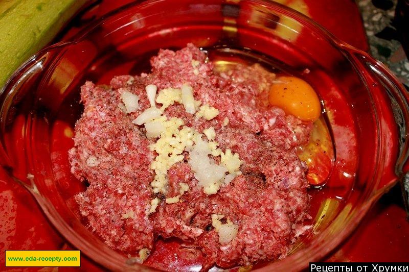 Шаг 2 приготовления Шашлыки из кабачков с фаршем в духовке