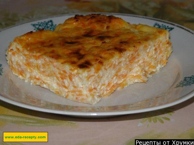Обложка рецепта Запеканка творожная с морковью