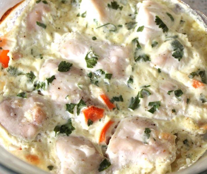 Шаг 7 приготовления Курица в сливочном соусе с карри