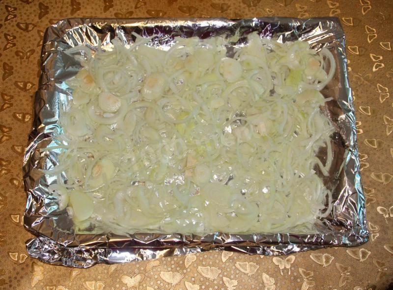 Шаг 10 приготовления Мясо по-французски с ананасами и картошкой в духовке