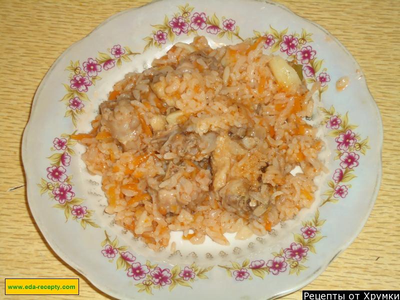 Обложка рецепта Каша рисовая с курицей на воде