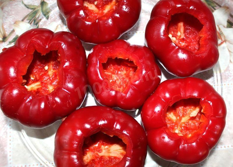 Шаг 7 приготовления Перец красный фаршированный