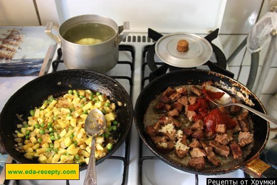 Шаг 4 приготовления Мясо по-болгарски