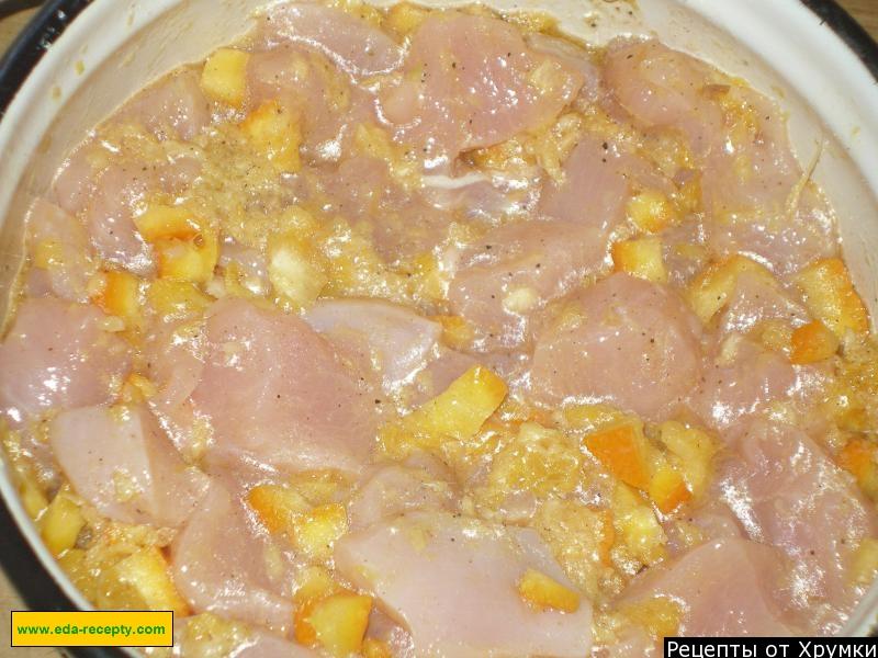 Шаг 7 приготовления Куриная грудка, маринованная в апельсине и имбире