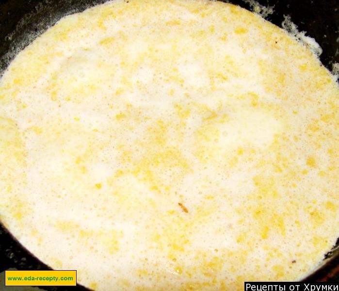 Шаг 5 приготовления Каша кукурузная с луком на молоке