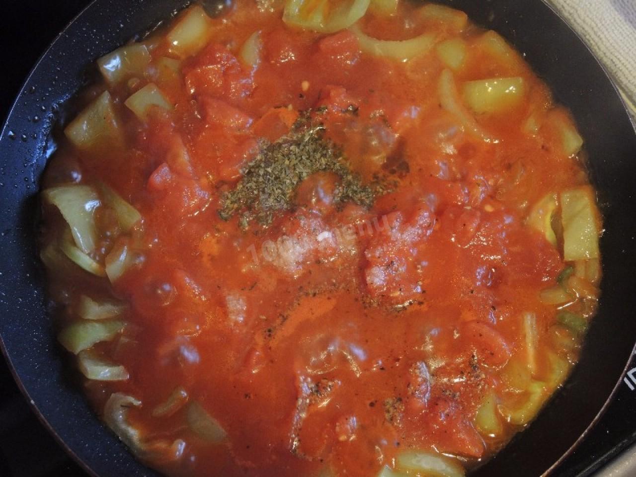 Шаг 8 приготовления Баклажаны с овощами и говяжьим фаршем в духовке