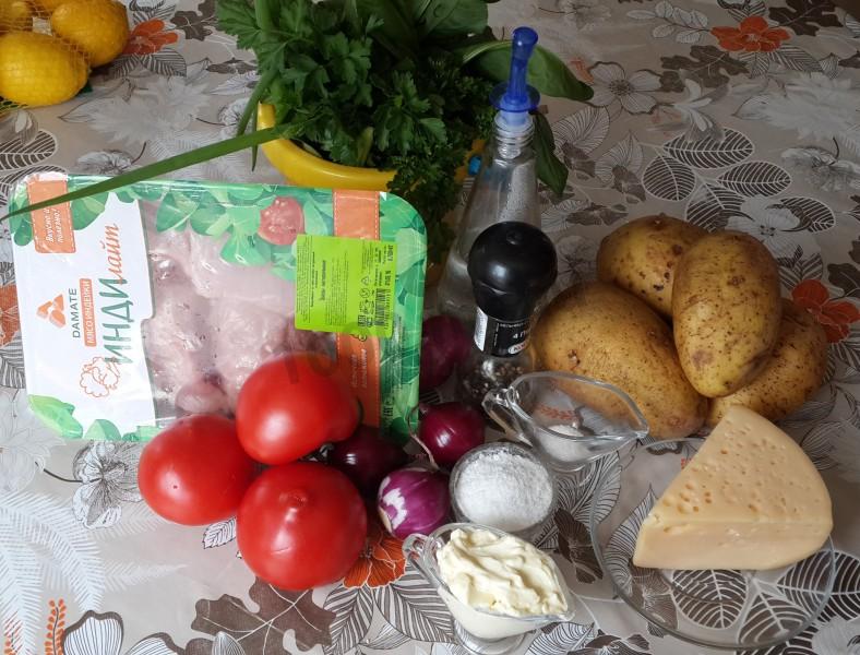 Шаг 1 приготовления Картофель по-французски с индейкой