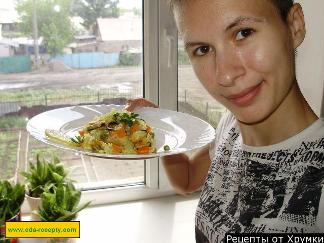 Шаг 11 приготовления Плов с морепродуктами мидиями