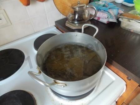Шаг 1 приготовления Долма с мятой и круглым рисом