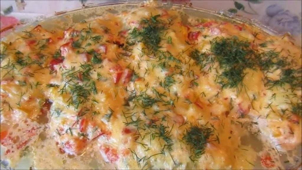 Шаг 5 приготовления Куриное филе с перцем и зеленью в духовке