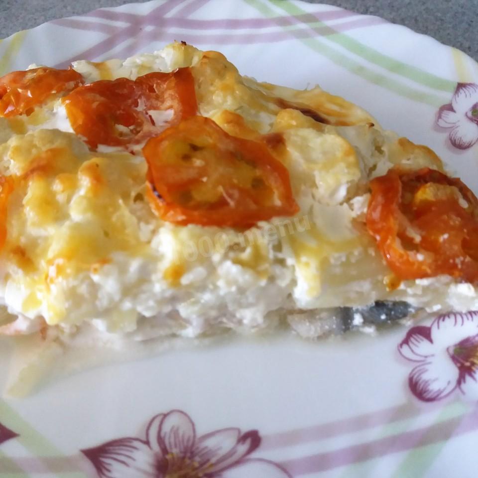 Шаг 15 приготовления Скумбрия запеченная с овощами в сливках в духовке