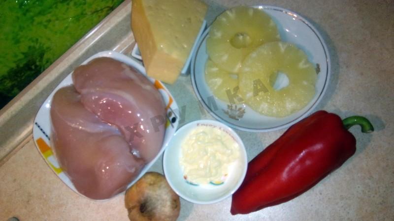Шаг 1 приготовления Отбивные курица ананасы сыр