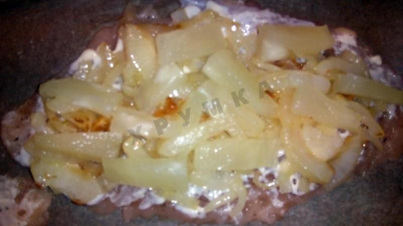 Шаг 7 приготовления Отбивные курица ананасы сыр