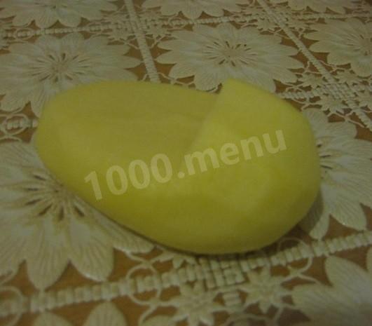 Шаг 1 приготовления Картофельные лапти с грибами и баклажанами