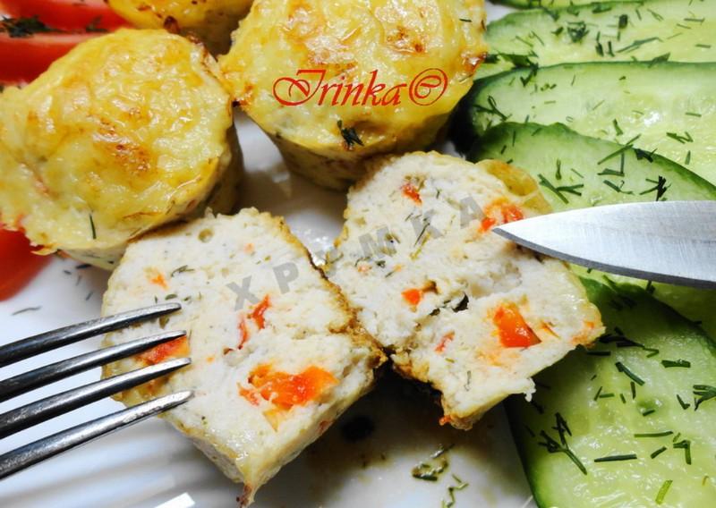 Шаг 7 приготовления Мини-запеканки из куриного филе с творогом