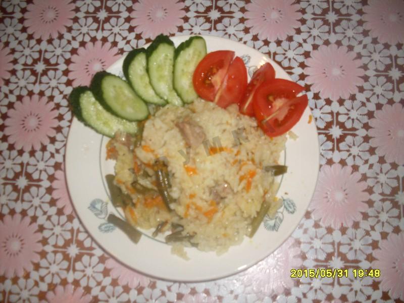 Шаг 10 приготовления Рис с мясом и овощами в мультиварке
