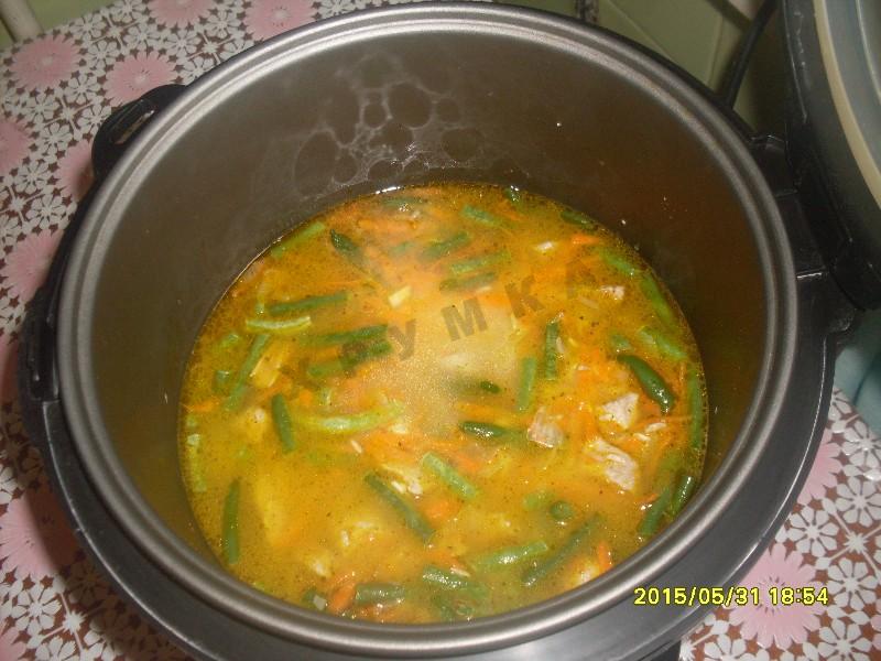 Шаг 8 приготовления Рис с мясом и овощами в мультиварке