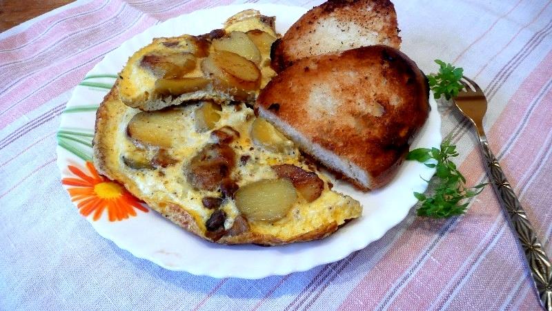 Шаг 12 приготовления Омлет с картофелем от Поля Бокюза