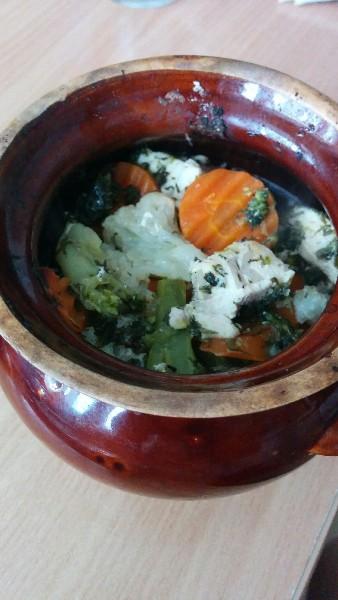Обложка рецепта Куриное филе с цветной капустой и брокколи в духовке