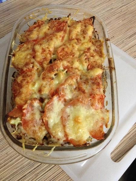 Обложка рецепта Мясной фарш на чечевице