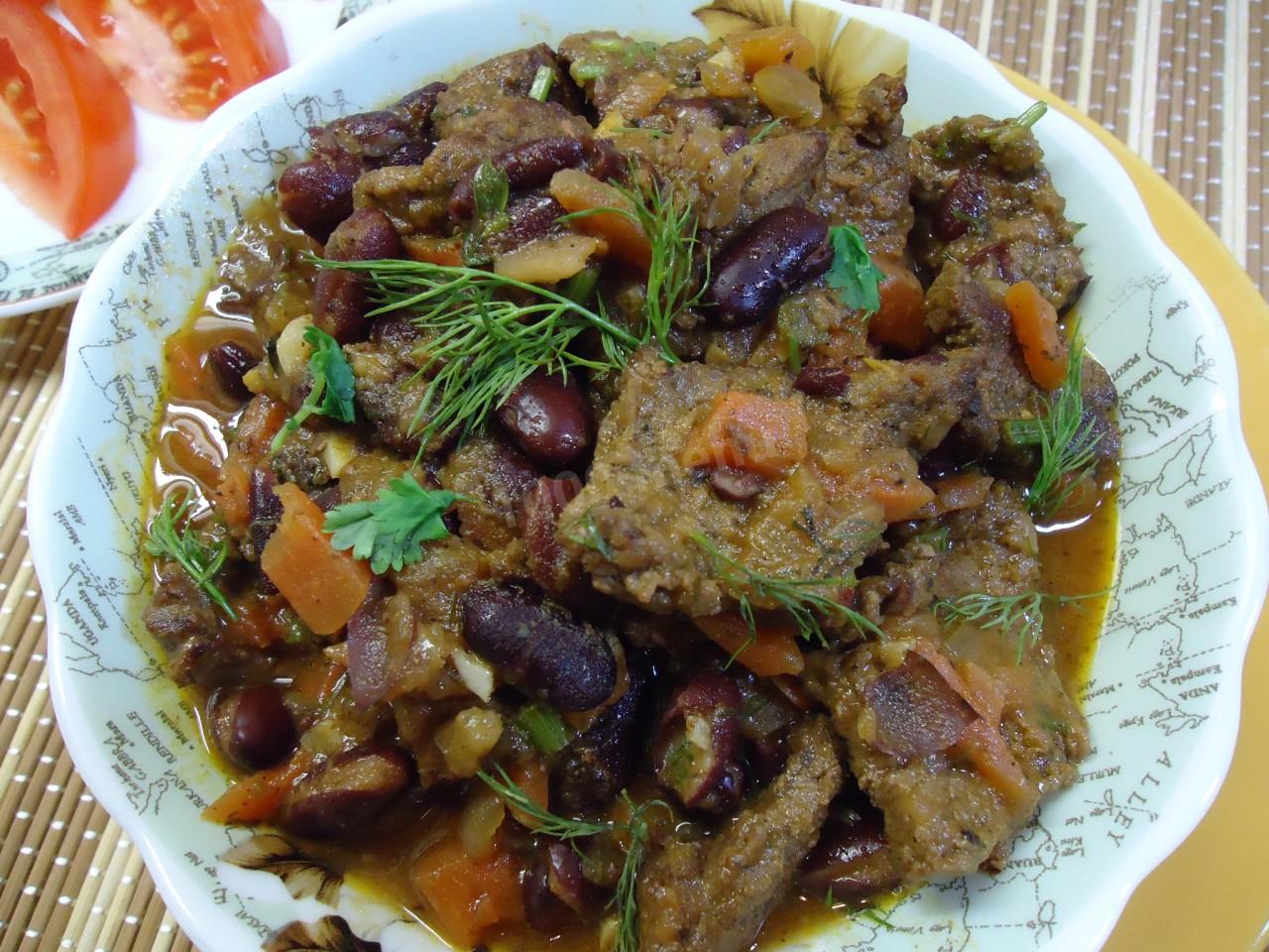 Шаг 9 приготовления Телятина с фасолью