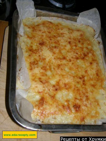 Шаг 8 приготовления Запеканка с овсяными хлопьями капустой и сыром на молоке