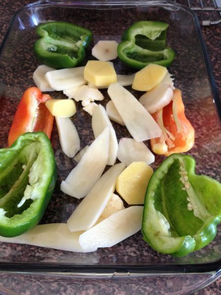Шаг 6 приготовления Мясо в цветной капусте с овощами в духовке