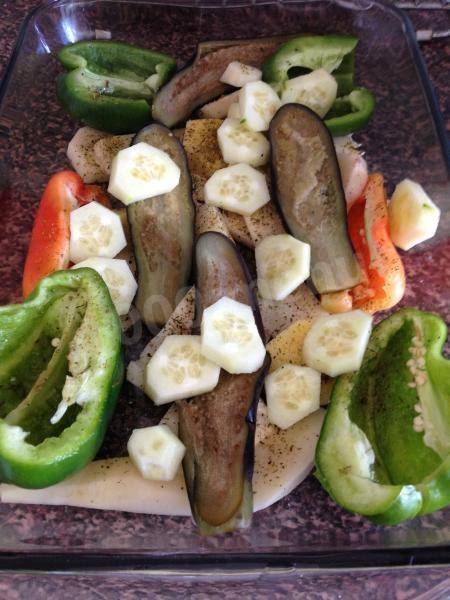 Шаг 7 приготовления Мясо в цветной капусте с овощами в духовке