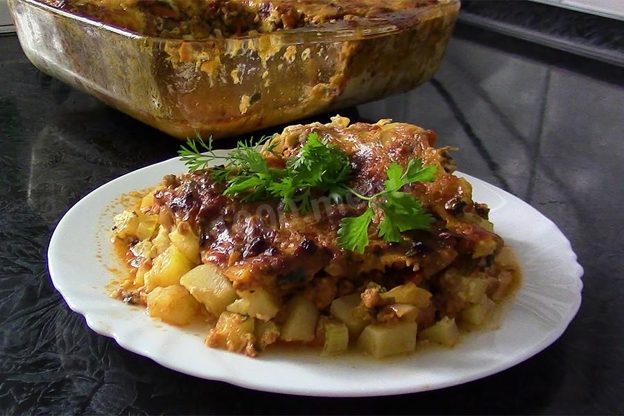 Обложка рецепта Мусака с кабачками