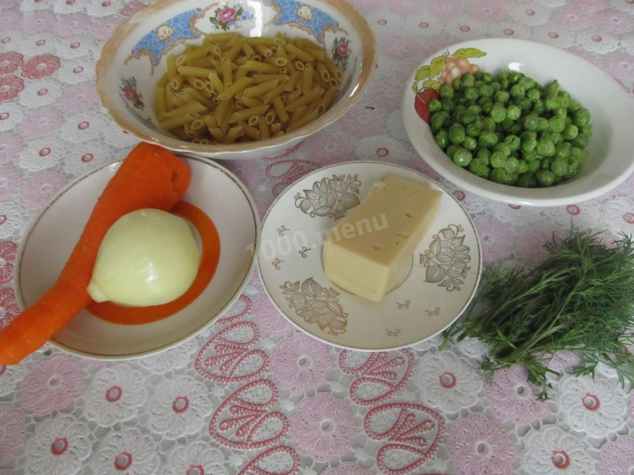 Шаг 1 приготовления Макароны с зеленым горошком и сыром
