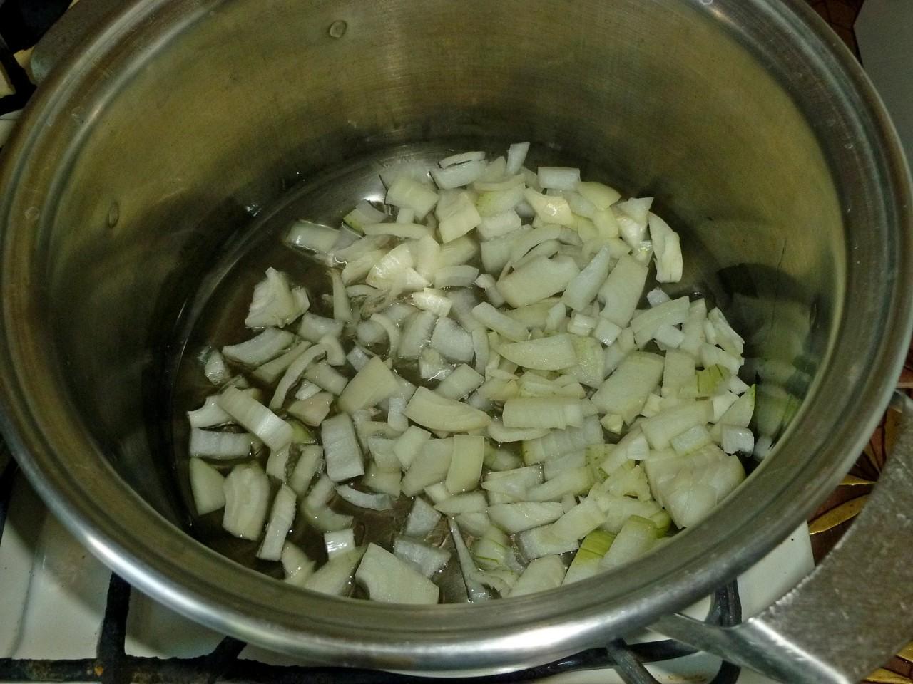 Шаг 3 приготовления Овощное рагу с грибами без картошки и мяса