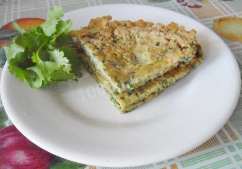 Шаг 11 приготовления Кюкю  из зелени