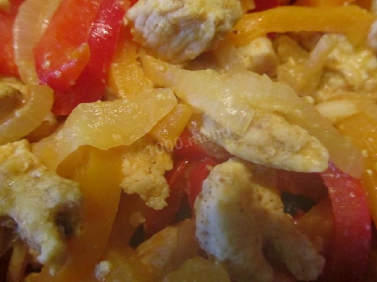 Шаг 13 приготовления Куриная грудка с апельсинами и болгарским перцем