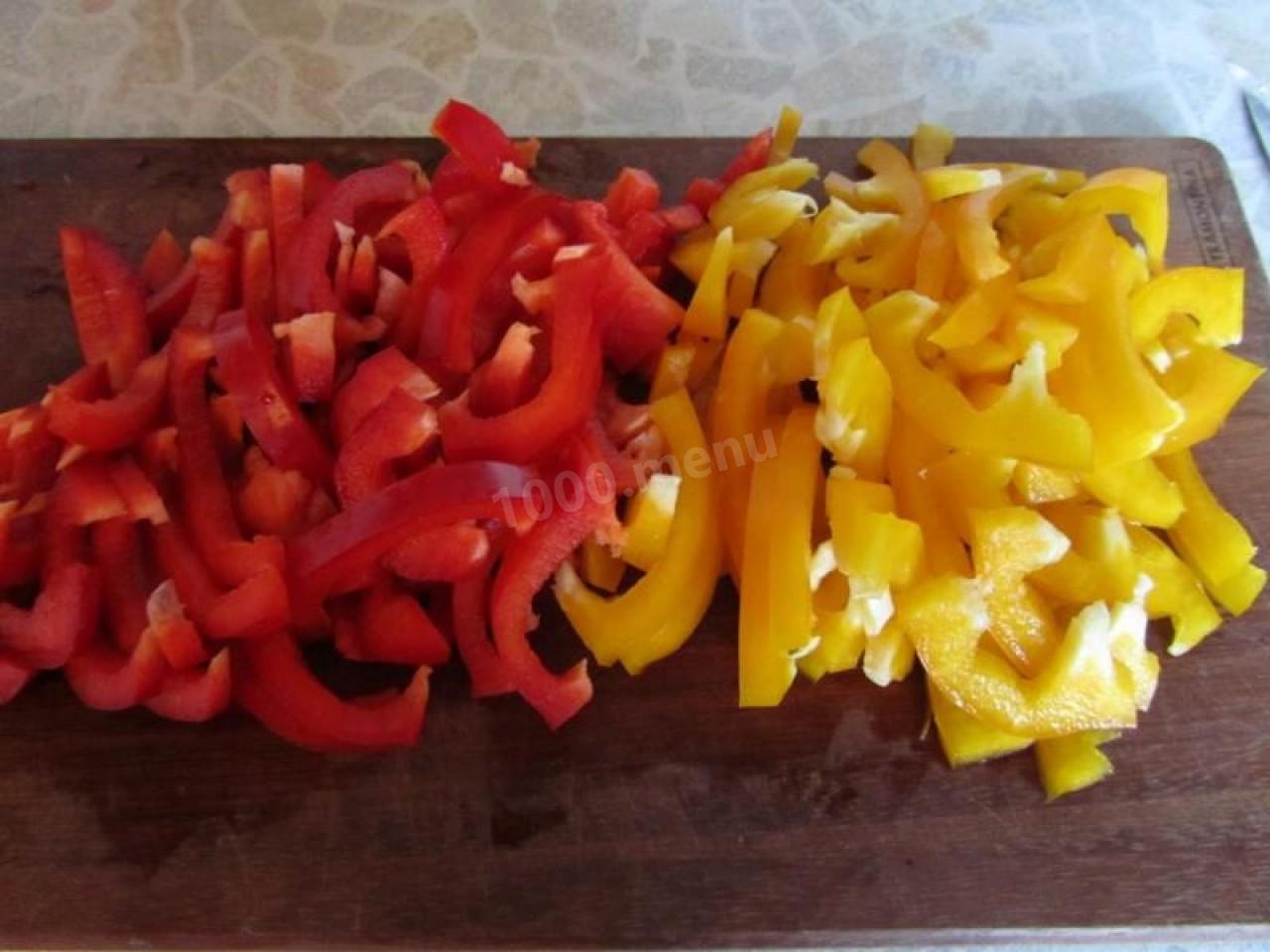 Шаг 6 приготовления Куриная грудка с апельсинами и болгарским перцем